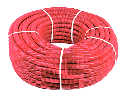 Труба гофрированная ПНД (32) d=50 красная, 30 м (3403)
